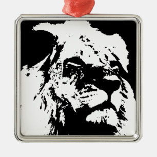Ornamento De Metal Pop preto e branco