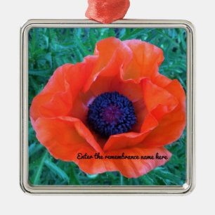 Ornamento De Metal POPPY Oriental Red Orange —