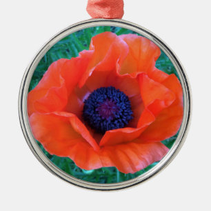 Ornamento De Metal POPPY Oriental Red Orange —