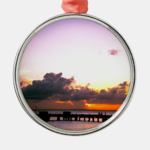Ornamento De Metal pôr do sol surpreendente de laranja roxo no Méxi