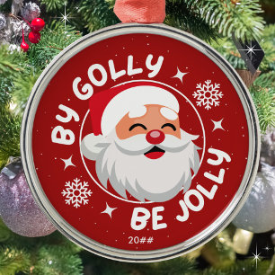 Ornamento De Metal Por Golly Be Jolly Cute Red Papais noeis