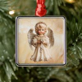 Ornamento De Metal Porcelana Natal vintage Angel