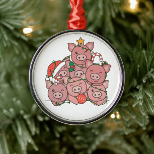 Ornamento De Metal Porco Árvore de Natal Engraçado Cerâmica de Natal