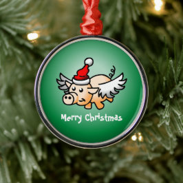 Ornamento De Metal Porco de Natal Fofo