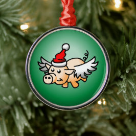 Ornamento De Metal Porco Natal Voador