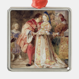 Ornamento De Metal Portia e Bassanio, c.1826 (w/c, tinta marrom,