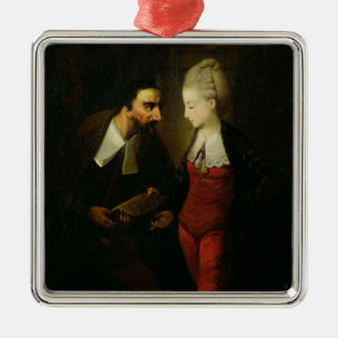 Ornamento De Metal Portia e Shylock "do comerciante de Veneza" A