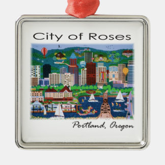 Ornamento De Metal Portland~ A Cidade das Rosas