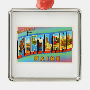 Ornamento De Metal Portland Maine MIM lembrança velha das viagens
