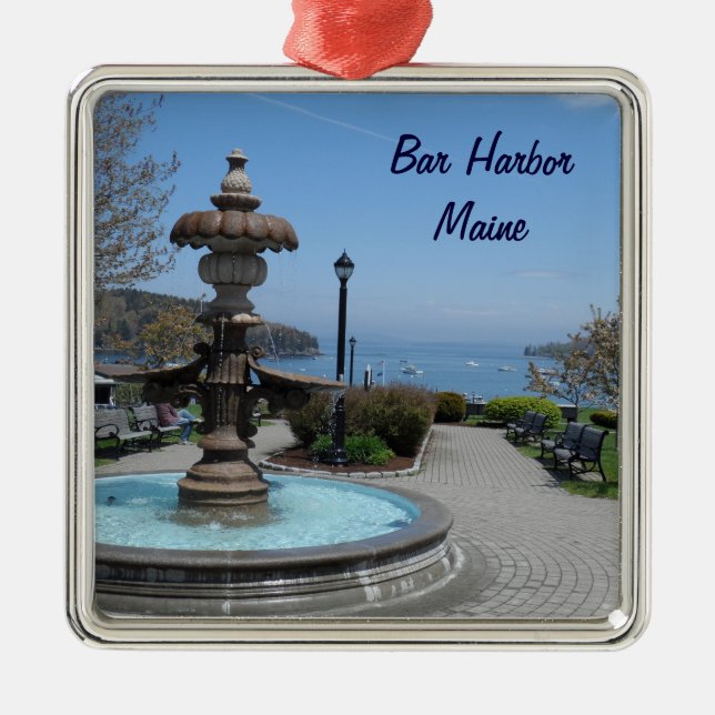 Ornamento De Metal Porto do bar, Maine (Frente)