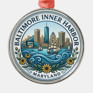 Ornamento De Metal Porto Interno de Baltimore Maryland