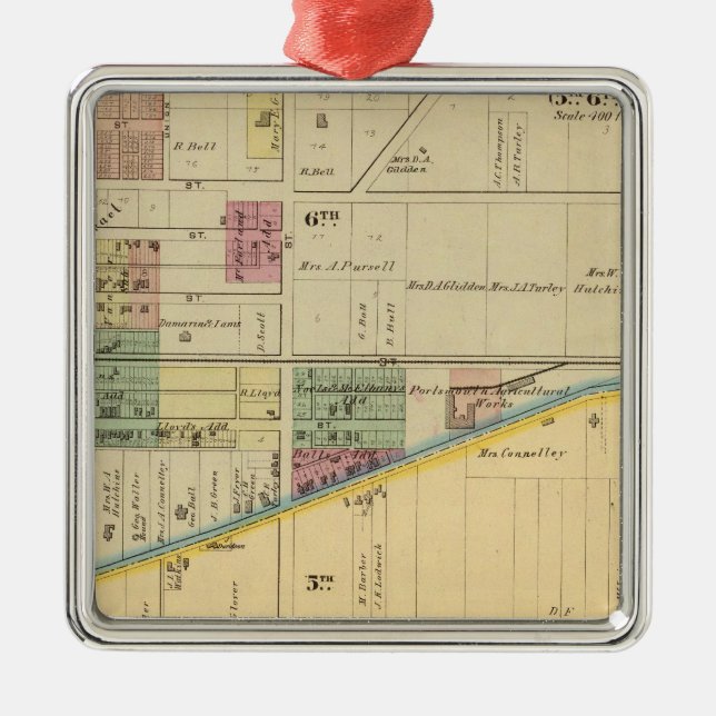 Ornamento De Metal Portsmouth, Ohio (Frente)