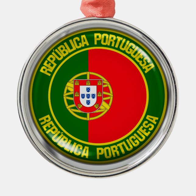Ornamento De Metal Portugal Round Emblem (Frente)