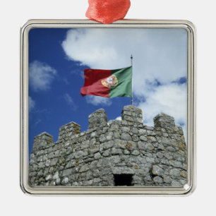 Ornamento De Metal Portugal, Sintra. Bandeira portuguesa na torre do