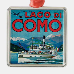 Ornamento De Metal Poster das viagens vintage de Lago Di Como