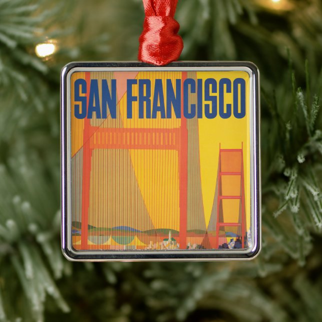 Ornamento De Metal Poster de viagens Para Voar Twa Para São Francisco (Tree)