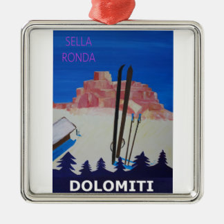 Ornamento De Metal Poster retro Dolomiti Italia em Sella Ronda