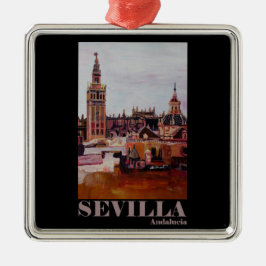 Ornamento De Metal Poster retro Sevilha Giralda Andalucia