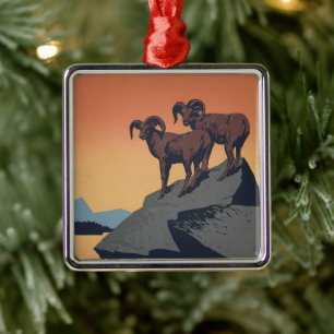 Ornamento De Metal Poster vintage Promovendo Viagem Para Parques Naci