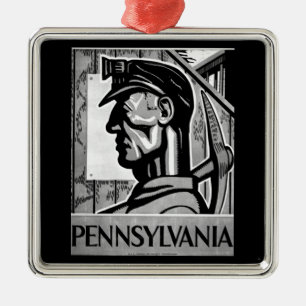 Ornamento De Metal Poster WPA 1938 de carvão de Pensilvânia