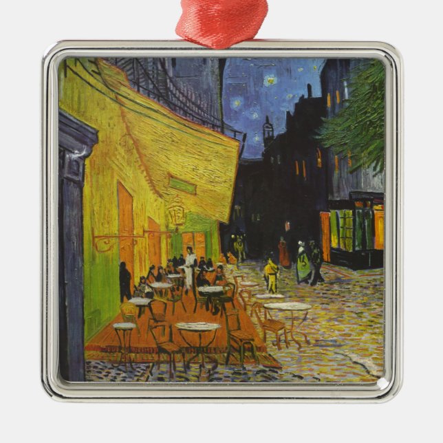 Ornamento De Metal Posto Impressionista Van Gogh Cafe Terrace (Frente)