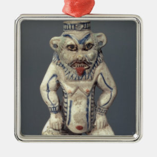 Ornamento De Metal Pote de Kohl, descrevendo o deus egípcio Bes do