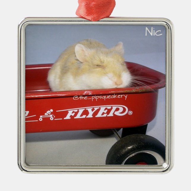 Ornamento De Metal Pouco vagão vermelho! (Frente)