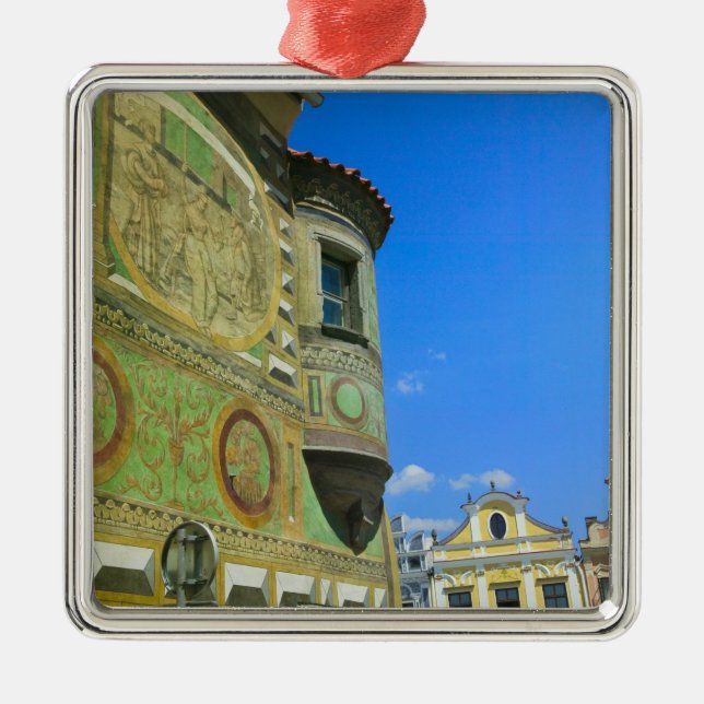 Ornamento De Metal Praça da cidade velha rodeada pelo século XVI (Frente)
