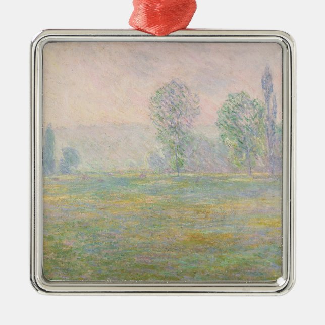 Ornamento De Metal Prados de Claude Monet | em Giverny, 1888 (Frente)
