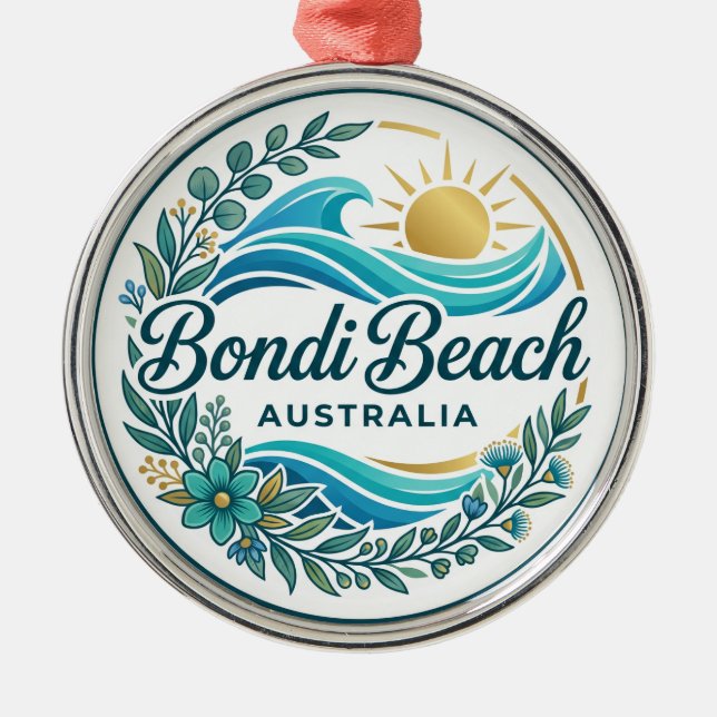 Ornamento De Metal Praia Bondi Austrália (Frente)