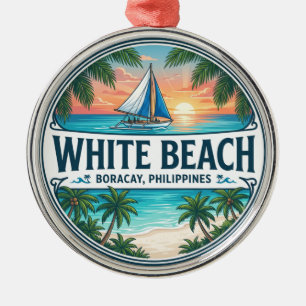Ornamento De Metal Praia Branca Filipinas