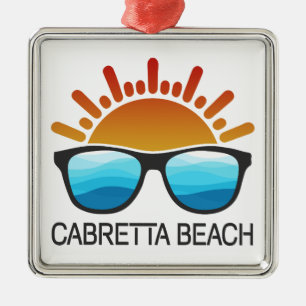 Ornamento De Metal Praia Cabretta Ilha Sapelo Geórgia Óculos de Sol