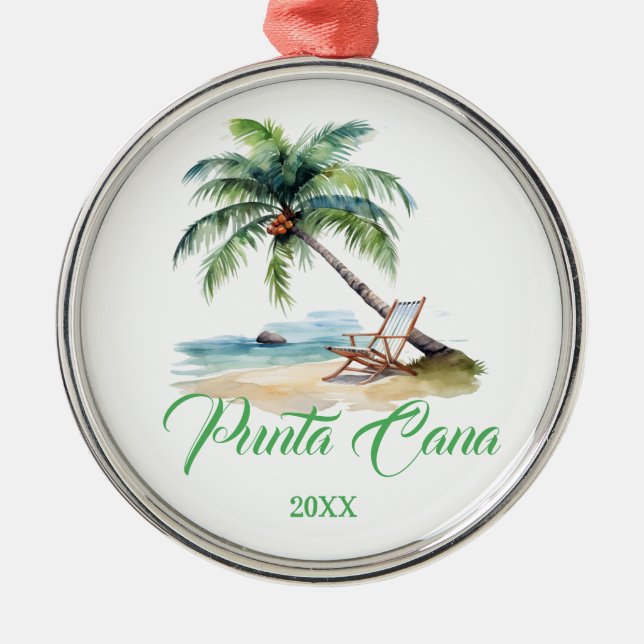 Ornamento De Metal Praia Custom Punta Cana  (Frente)