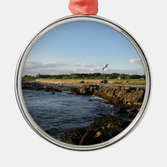 Ornamento De Metal Praia de Newport (Frente)