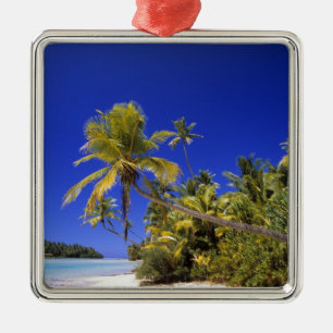 Ornamento De Metal Praia ladeada por palmeiras Ilhas Cook 7