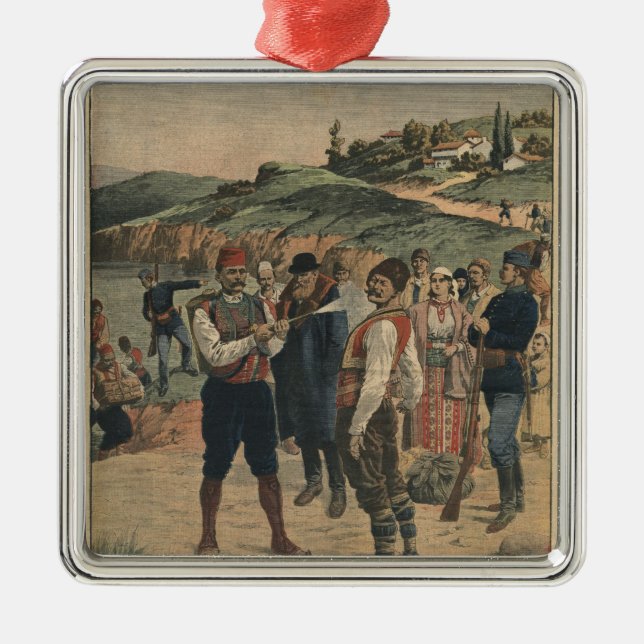 Ornamento De Metal Precauções tomadas para impedir a cólera (Frente)