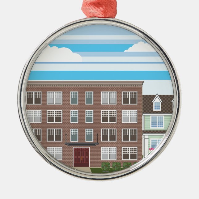 Ornamento De Metal Prédio de apartamentos (Frente)