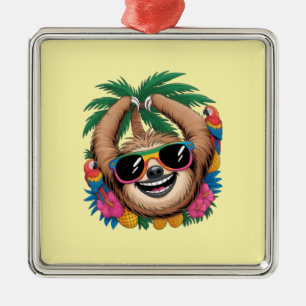 Ornamento De Metal Preguiça Tropical Kawaii – Vibrações Agradáveis de