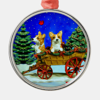 Ornamento De Metal Prêmio Pembroke Welsh Corgi Redondo