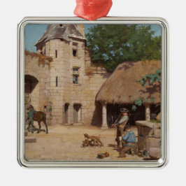 Ornamento De Metal Preparando-se para a Caça Medieval