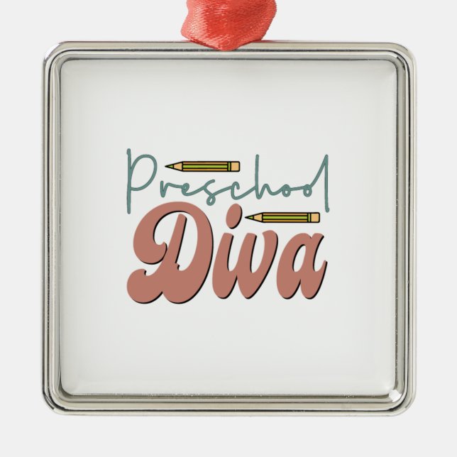 Ornamento De Metal Preschool Diva (Frente)