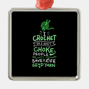 Ornamento De Metal Presente Crocheter Crocheting