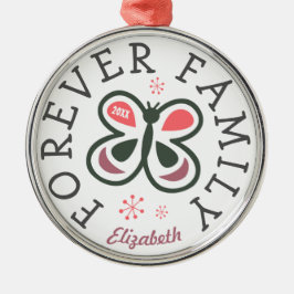 Ornamento De Metal Presente de Adoção de Borboleta Rosa para Crianças