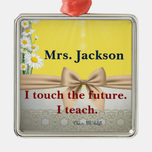 Ornamento De Metal Presente De Apreciação Do Professor Eu Toque No 