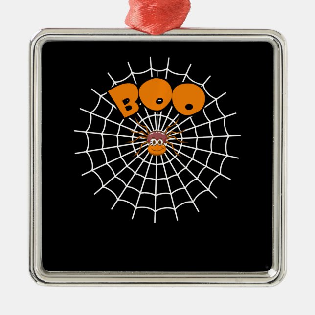 Ornamento De Metal Presente de aranha | Engraçado Boo Spider Web Hall (Frente)