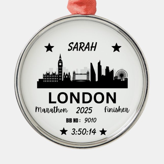 Ornamento De Metal Presente de Conclusão da Maratona de Londres para  (Frente)