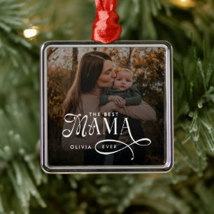 Ornamento De Metal Presente de Dia das Mães com Foto da Melhor Mamãe