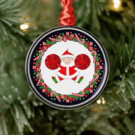 Ornamento De Metal Presente de Feriado de Cheerleader líder de torcid