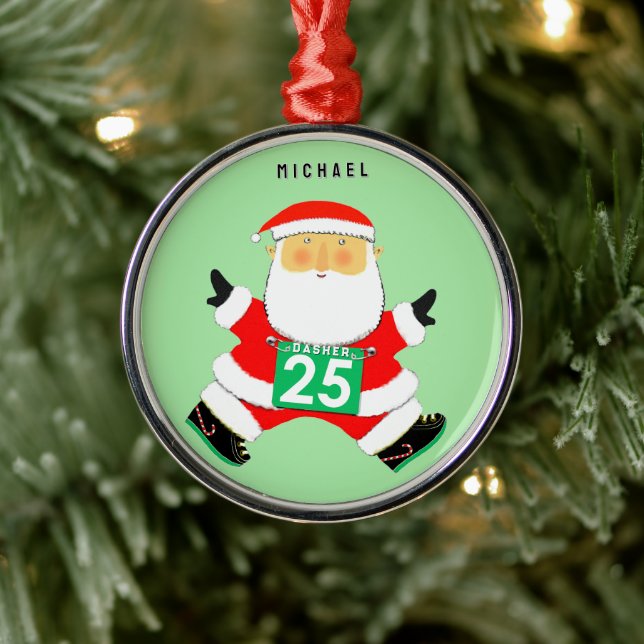 Ornamento De Metal Presente de Feriado em Execução (Árvore)