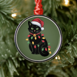 Ornamento De Metal Presente de Gatinho de Natal para Amante de Gato P